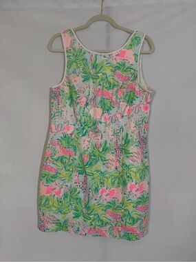 Lilly Pulitzer Mila Shift Dress Size 12 In Seasalt Blue On Parade Print
